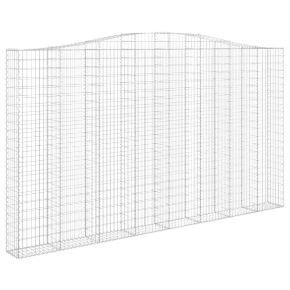 6 db íves horganyzott vas gabion kosár 400x30x220/240 cm