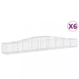 6 db íves horganyzott vas gabion kosár 400x50x40/60 cm