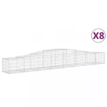 8 db íves horganyzott vas gabion kosár 400x50x40/60 cm