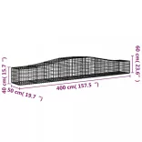15 db íves horganyzott vas gabion kosár 400x50x40/60 cm