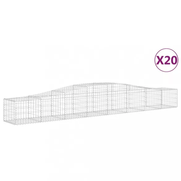 20 db íves horganyzott vas gabion kosár 400x50x40/60 cm