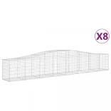 8 db íves horganyzott vas gabion kosár 400x50x60/80 cm