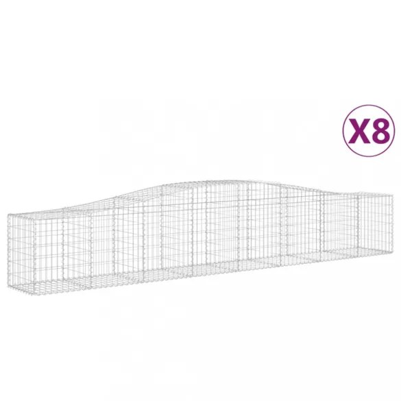 8 db íves horganyzott vas gabion kosár 400x50x60/80 cm