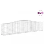 20 db íves horganyzott vas gabion kosár 400x50x80/100 cm