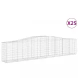 25 db íves horganyzott vas gabion kosár 400x50x80/100 cm