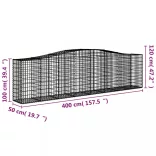 3 db íves horganyzott vas gabion kosár 400x50x100/120 cm