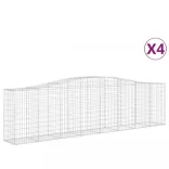 4 db íves horganyzott vas gabion kosár 400x50x100/120 cm