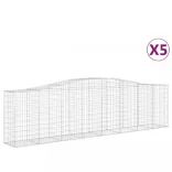 5 db íves horganyzott vas gabion kosár 400x50x100/120 cm