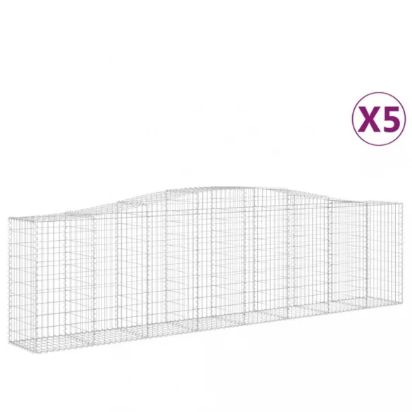 5 db íves horganyzott vas gabion kosár 400x50x100/120 cm