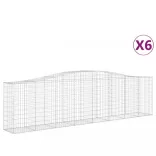 6 db íves horganyzott vas gabion kosár 400x50x100/120 cm