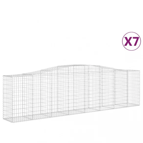 7 db íves horganyzott vas gabion kosár 400x50x100/120 cm