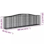 8 db íves horganyzott vas gabion kosár 400x50x100/120 cm