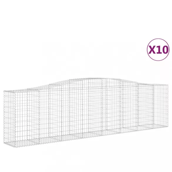 10 db íves horganyzott vas gabion kosár 400x50x100/120 cm