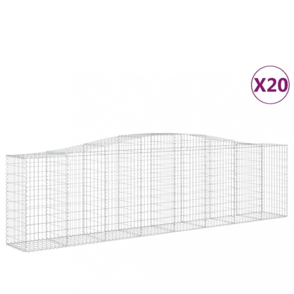 20 db íves horganyzott vas gabion kosár 400x50x100/120 cm
