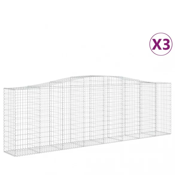 3 db íves horganyzott vas gabion kosár 400x50x120/140 cm