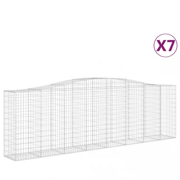 7 db íves horganyzott vas gabion kosár 400x50x120/140 cm