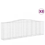 8 db íves horganyzott vas gabion kosár 400x50x120/140 cm