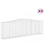 9 db íves horganyzott vas gabion kosár 400x50x120/140 cm