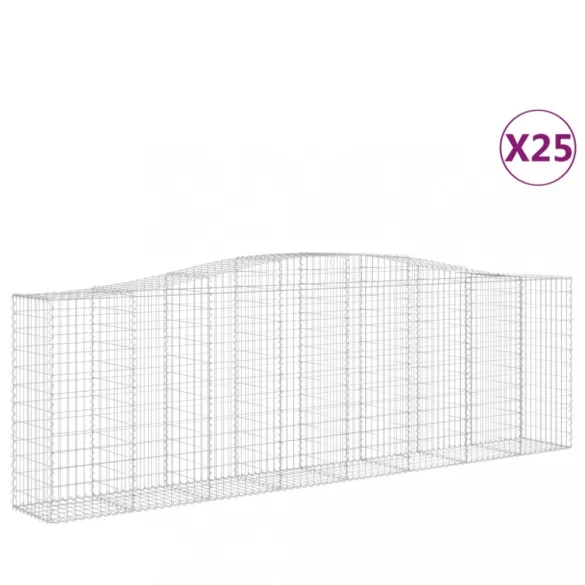 25 db íves horganyzott vas gabion kosár 400x50x120/140 cm