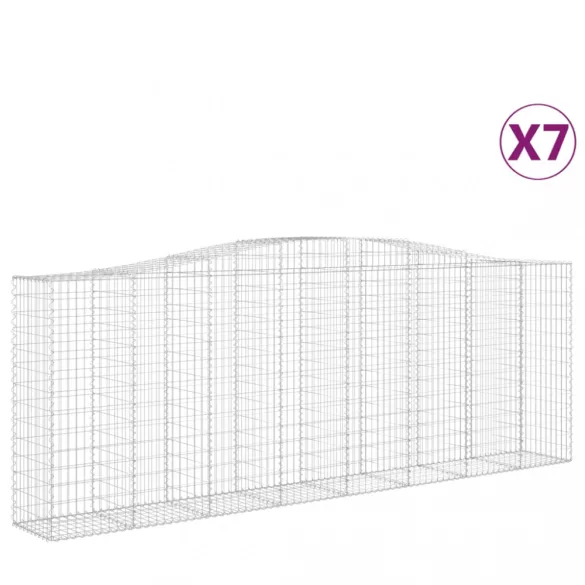 7 db íves horganyzott vas gabion kosár 400x50x140/160 cm