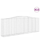 15 db íves horganyzott vas gabion kosár 400x50x140/160 cm