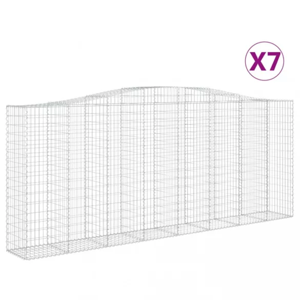 7 db íves horganyzott vas gabion kosár 400x50x160/180 cm
