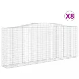 8 db íves horganyzott vas gabion kosár 400x50x160/180 cm
