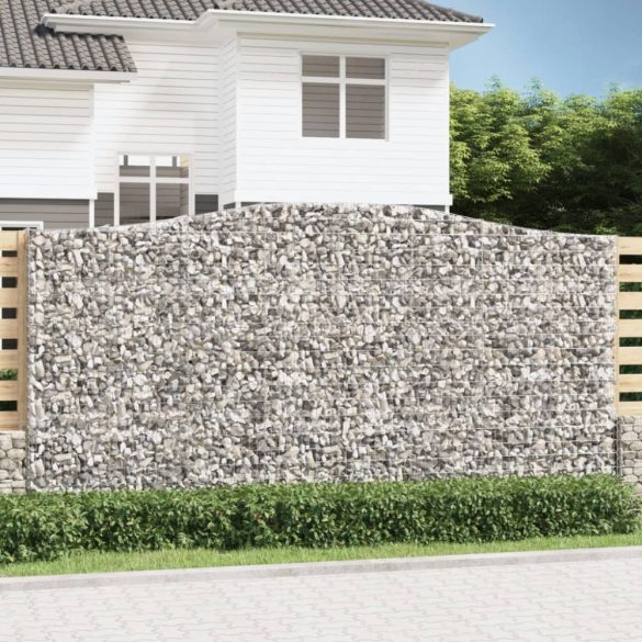 2 db íves horganyzott vas gabion kosár 400x50x200/220 cm