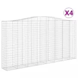 4 db íves horganyzott vas gabion kosár 400x50x200/220 cm