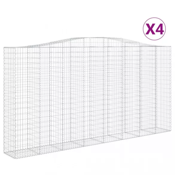 4 db íves horganyzott vas gabion kosár 400x50x200/220 cm