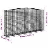 4 db íves horganyzott vas gabion kosár 400x50x200/220 cm