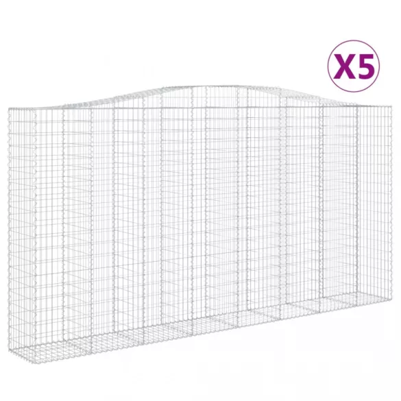 5 db íves horganyzott vas gabion kosár 400x50x200/220 cm