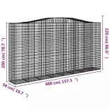 5 db íves horganyzott vas gabion kosár 400x50x200/220 cm