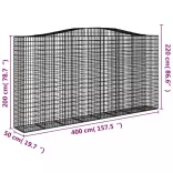 6 db íves horganyzott vas gabion kosár 400x50x200/220 cm