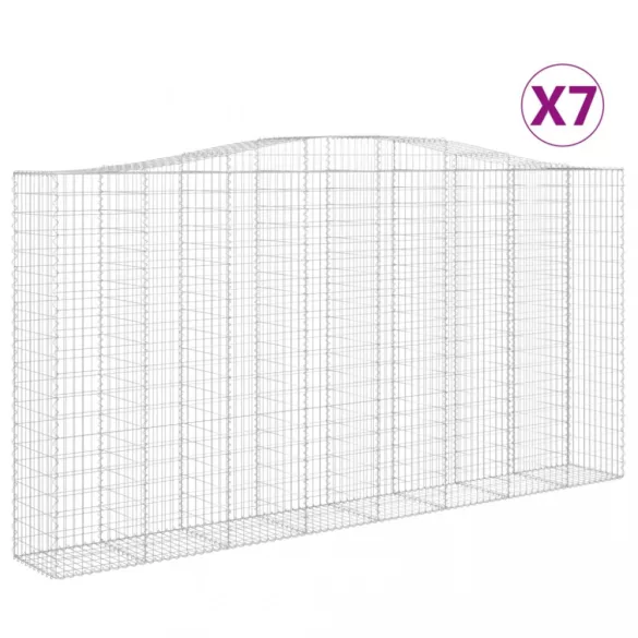 7 db íves horganyzott vas gabion kosár 400x50x200/220 cm