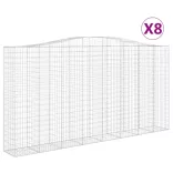8 db íves horganyzott vas gabion kosár 400x50x200/220 cm