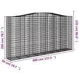 9 db íves horganyzott vas gabion kosár 400x50x200/220 cm