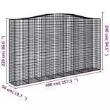 3 db íves horganyzott vas gabion kosár 400x50x220/240 cm
