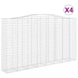 4 db íves horganyzott vas gabion kosár 400x50x220/240 cm