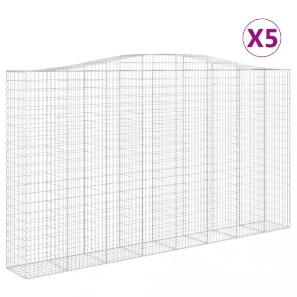 5 db íves horganyzott vas gabion kosár 400x50x220/240 cm