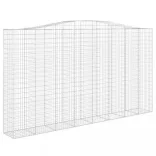 8 db íves horganyzott vas gabion kosár 400x50x220/240 cm