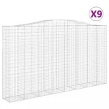 9 db íves horganyzott vas gabion kosár 400x50x220/240 cm