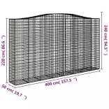 9 db íves horganyzott vas gabion kosár 400x50x220/240 cm