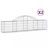 2 db íves horganyzott vas gabion kosár 200x30x40/60 cm