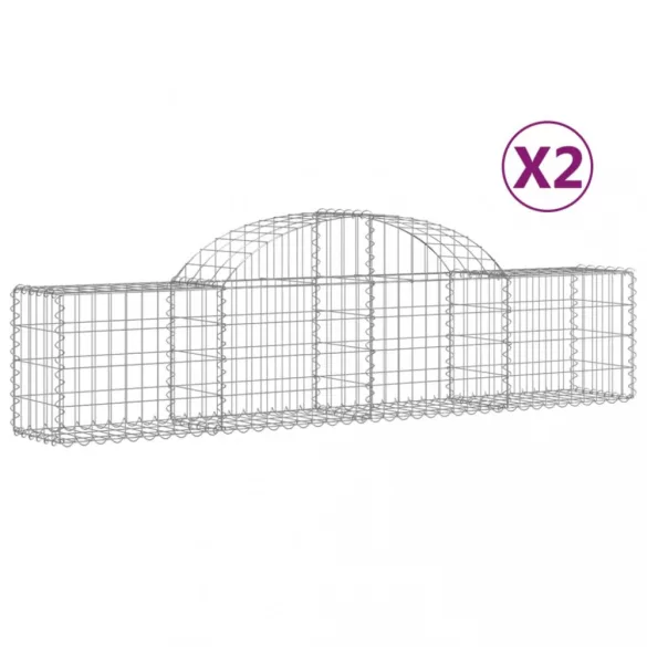 2 db íves horganyzott vas gabion kosár 200x30x40/60 cm