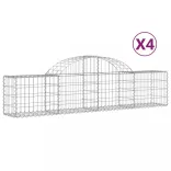 4 db íves horganyzott vas gabion kosár 200x30x40/60 cm