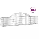 6 db íves horganyzott vas gabion kosár 200x30x40/60 cm