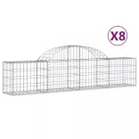 8 db íves horganyzott vas gabion kosár 200x30x40/60 cm