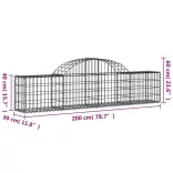 11 db íves horganyzott vas gabion kosár 200x30x40/60 cm