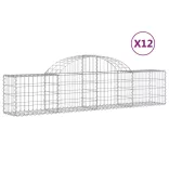 12 db íves horganyzott vas gabion kosár 200x30x40/60 cm
